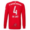 Officiële Voetbalshirt FC Bayern München De Ligt 4 Thuis 2022-23 Lange Mouw - Heren